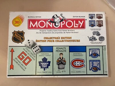 Parker Brothers 1999 Bilingual NHL Monopoly Collectors Edition Board Game - Image 1 of 4