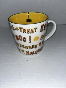2007 Starbucks Halloween Keramik Tasse mit gelbem Interieur schwarze Spinne ohne Box - Bild 1 von 6