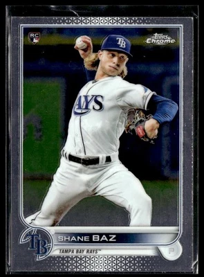 2022 Topps Chrome Sonic #201 Shane Baz RC Rays Baseball Card 1803M - Image 1 of 2