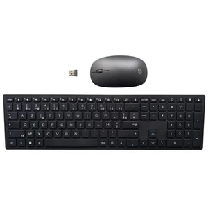 HP 710 Wireless Keyboard Mouse AZERTY Layout Black USB Nano Slim fo PC Laptop - Picture 1 of 7