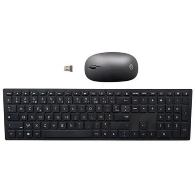 HP 710 Wireless Keyboard Mouse AZERTY Layout Black USB Nano Slim fo PC Laptop - Image 1 of 4