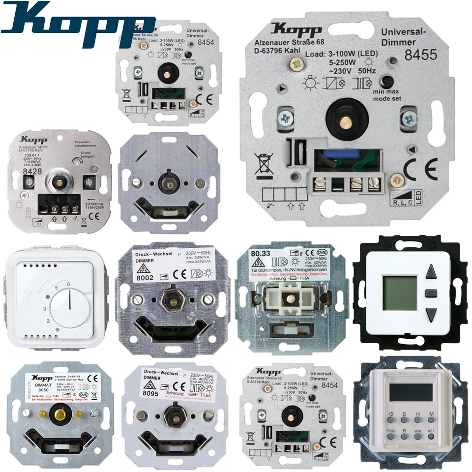 Kopp Unterputz Schalter Dimmer Zeitschaltuhr Thermostat LED Rolladen Auswahl - Bild 1 von 1