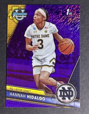 2023-24 Bowman University Chrome Hannah Hidalgo Purple Shimmer Refractor #26 - Image 1 of 2