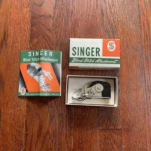 Vintage SINGER Sewing Machine Blind Stitch Attachment Part #160616 NIB + Manual - Picture 1 of 6
