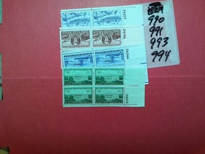 USA Briefmarkenplattenblöcke 990, 991, 993, 994 - Kamm. versand! - Bild 1 von 1