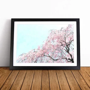 Pretty Pink Cherry Blossom Tree Framed Canvas Wall Art Print Poster Picture - Picture 1 of 9