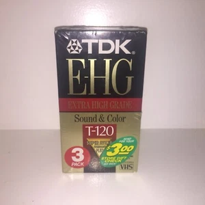 TDK EHG Extra High Grade T-120 Blank VHS Tapes - 3 Pack Super Alvin Technology + - Picture 1 of 7