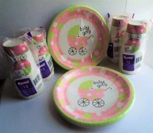 Menge Baby Mädchen Rosa Teller und Tassen Kinderwagen 36 ~ 8" Teller 48 Tassen 9 Unzen - Bild 1 von 4