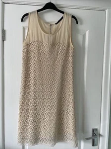 ZARA EU L ARGE 34” Chest BEIGE/NUDE SHORT DRESS LACE OVERLAY - Picture 1 of 4