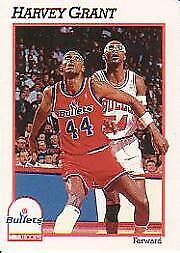 1991-92 Hoops Card #216 Harvey Grant/(Shown boxing out twin brother Horace)