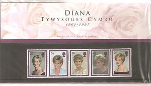 QEII 1998 Princess Diana Welsh Limited Edition Presentation Pack + Insert Card - Imagen 1 de 1