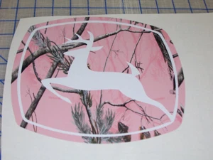 Calcomanías adhesivas de camuflaje ROSA Jumping Buck Deer para todos los camiones SUV arco de caza - Imagen 1 de 1