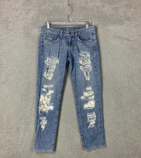 Carmar Women's Blue Denim Distressed Destroyed Jeans Cotton Size 25 Boho