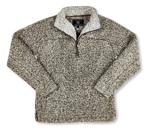 Mens Small True Grit The Shirt Shop Frosted Brown Pullover Sherpa Preowned - Picture 1 of 5