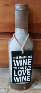 Verzinkte Metall Weinflasche Form Schild Bar Pub Schnaps Dekor Wein sprechen - Bild 1 von 9
