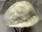 Stunning Silver Mink  Fur Hat Unique Style 1950S Retro With Visor And Hat Box