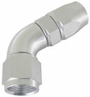 Aeroflow 570 Series One-Piece Full Flow 60 Hose End -8AN Silver Finish