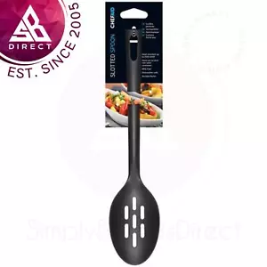 Chef Aid Nylon Slotted Spoon Non-Stick Cooking Baking Kitchen Utensil│Black - Picture 1 of 5