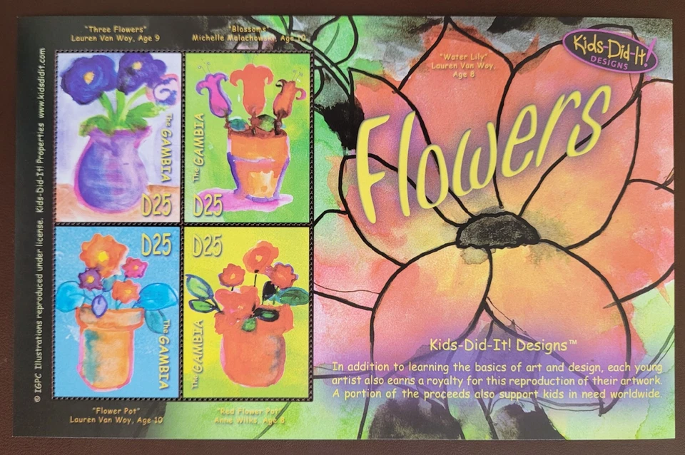 Gambia 2006 / Dibujos infantiles - Flores / 4v ms Foto 1 de 1