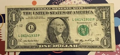 June 14 1932 Anniversary Birthday Bill $1 US Dollar Note **L@@K**FRN L06141932P - Image 1 of 2