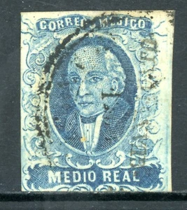 Mexico 1856 Hidalgo Medio Real Scott #1 VFU J764 - Picture 1 of 6