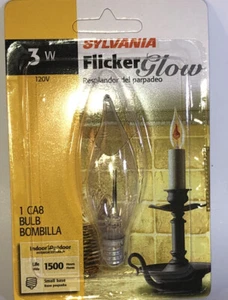 3W Sylvania Flicker Glow CA8 Indoor/Outdoor Light Bulb-NEW-SHIPS N 24 HOURS - Picture 1 of 12