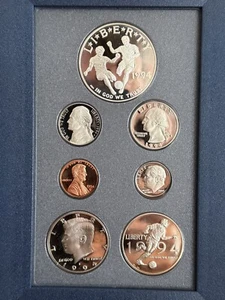 1994 Prestige Proof Set ~ Original Box ~ WORLD CUP SOCCER Silver Dollar! DCAM!! - Picture 1 of 16