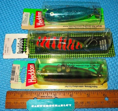 Lote de tres (3) torpedos magnum originales Heddon diferentes NOS #7 Foto 1 de 3