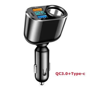 Chargeur s??parateur de prise de voiture multifonctionnel avec ??cran num??rique - Photo 1 sur 12