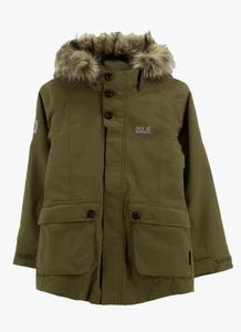 Jack Wolfskin Kid's sz 8 Elk Island 3-in-1 Parka Jacket Olive Only Outer Layer - Picture 1 of 6