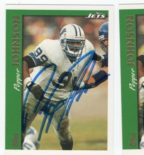 PEPPER JOHNSON Autographed Signed Auto 1997 Topps #52 Detroit Lions - Image 1 of 2