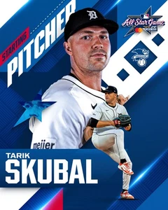 8x10 Photo TARIK SKUBAL Detroit Tigers 2025 starting AL all-star pitcher - Picture 1 of 1