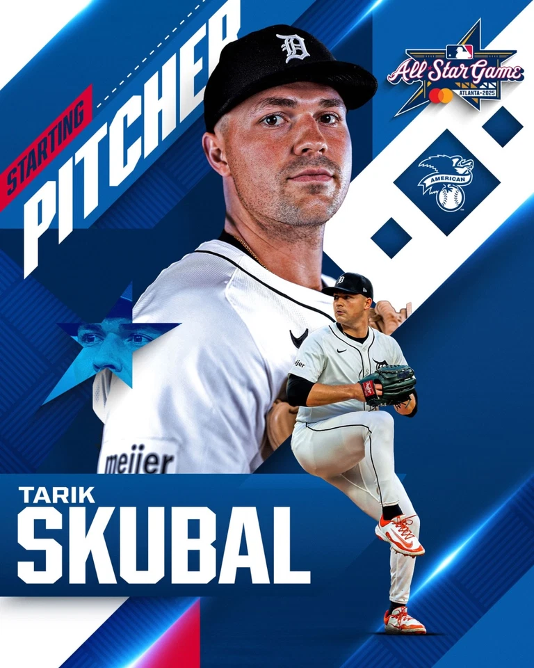 8x10 Photo TARIK SKUBAL Detroit Tigers 2025 starting AL all-star pitcher - Image 1 of 1