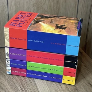 Harry Potter Bloomsbury Paperback Book Box Set 1-4 by J.K. Rowling (No Case) - Imagen 1 de 6