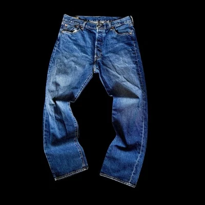 Мужские джинсы Levis 501 34x29 синий большой E выцветший премиум '93 прямой Droit джинсовой ткани - Изображение 1 из 4
