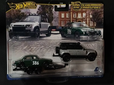 Hot Wheels 2023 Jaguar MK1 Land Rover Defender 110 Premium Team Transport #74 - Image 1 of 4