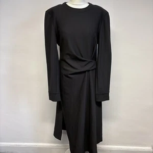 Cos Midikleid Gr. Small schwarz wattierte Schultern gefaltete Details neu UVP 89£ - Bild 1 von 12