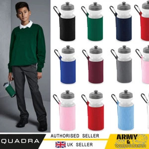 Quadra Water Bottle and Holder 500ml Sports Gym School Running Training 0.5L Set - Picture 1 of 18