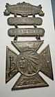 Antique Large Firemen's Convention Badge Medal Shamokin Pa 1908 Indian Chief