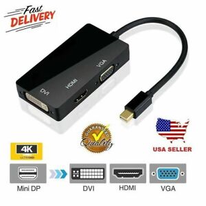 Thunderbolt Mini Display Port DP To HDMI DVI VGA Adapter Fit for Macbook Pro 2K