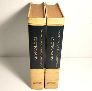 VTG 1966 The World Book Dictionary Encyclopedia Set Of 2 A-K, L-Z Hardcover Book - Picture 1 of 15