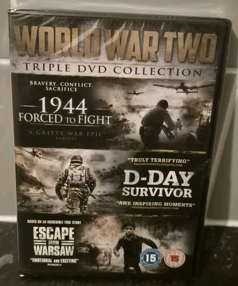 World War Two Triple DVD 1944 Forced to Fight Escape From Warsaw UK Release R2