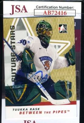 Tuuka Rask JSA Coa Signed 2007 In The Game Rookie Autograph - Image 1 of 2