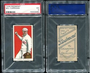 T206 Bill Carrigan ~~ PSA 5 EX ~~ Piedmont 350 *sharp* [set break pc]