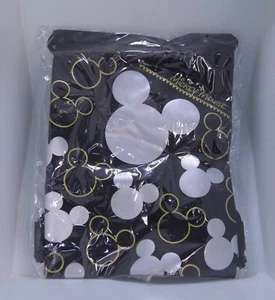 Disney Mickey Mouse Rucksack mit Kordelzug Schwarz mit Silber Mickey Neu mit Etikett - Bild 1 von 4