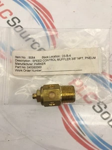 PARKER 045060060 SPEED CONTROL MUFFLER 3/8” NPT PNEUMATIC  - Picture 1 of 2