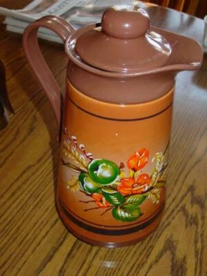 Jarra jarra floral vintage Interpur años 70 cafetera retro aislada térmica Foto 1 de 4