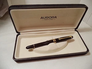 PENNA Aurora 88 Gold Plated Rollerball Pen - Black Resin 870 r88N  USATA  BENE - Picture 1 of 12