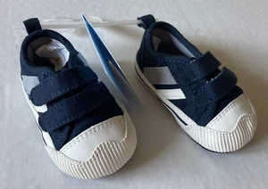 NWT Gymboree Little Rookie 0-3 Months Navy Sneakers Crib Shoes 01 - Picture 1 of 4