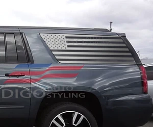Fit 2015-2020 Chevy Suburban Yukon XL Quarter Window American Flag Decal Sticker - Picture 1 of 3